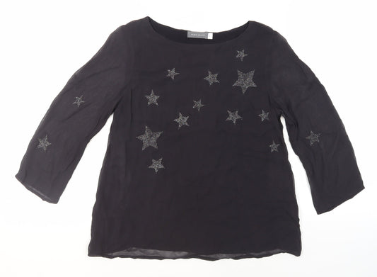 Womens UK Size 8 Mint Velvet Black Basic Blouse
