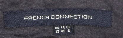 French Connection Women's Black Floral A-Line Dress Size 12