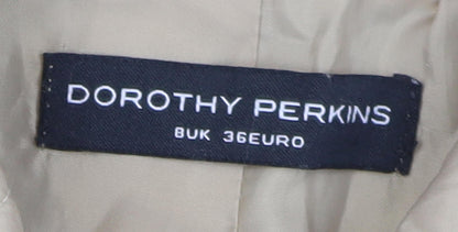 Dorothy Perkins Women Beige Quilted Jacket Size 8