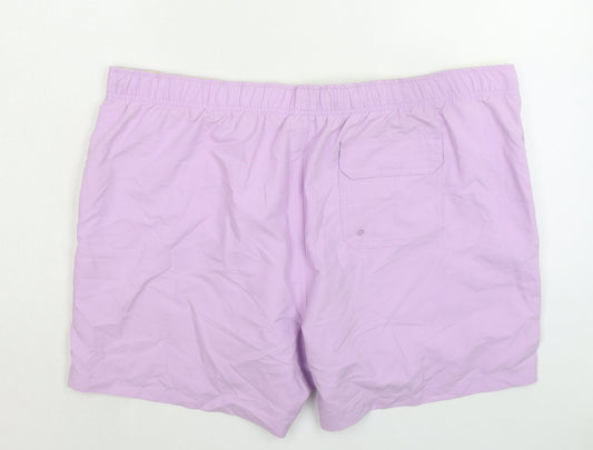 Marks and Spencer Mens Purple Polyester Bermuda Shorts Size 3XL L6 in Regular Drawstring