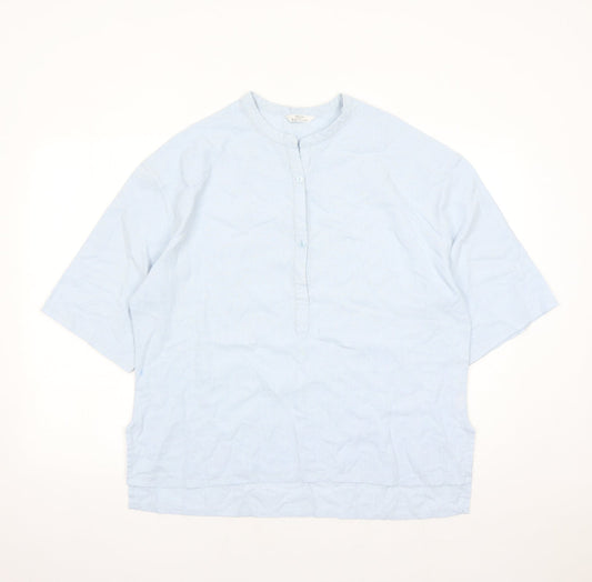 Womens UK Size 14 St Michael Blue Basic Blouse