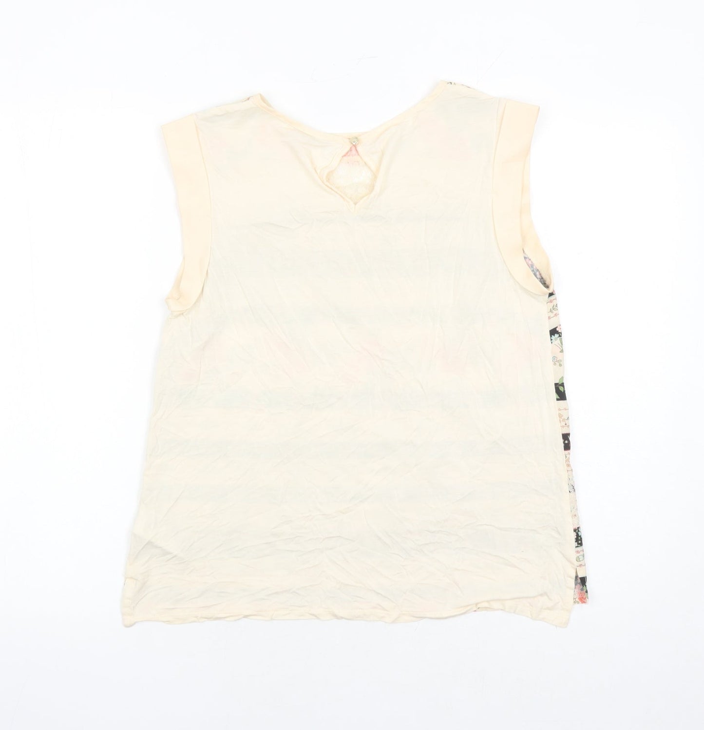 Womens UK Size M Oasis Ivory Basic Blouse