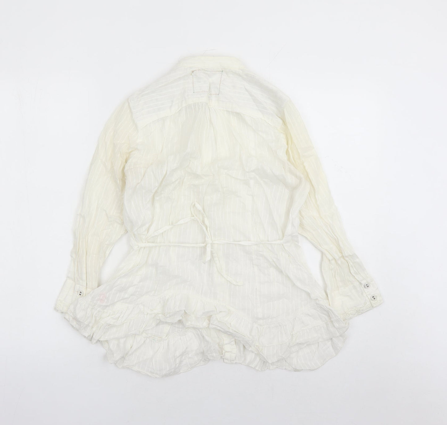 Womens UK Size 10 River Island Ivory Basic Button-Up