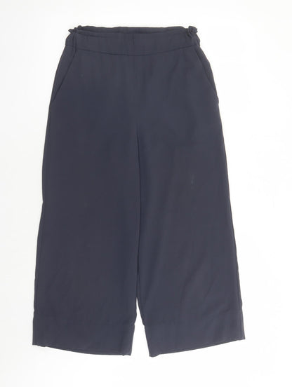Womens UK Size 6 H&M Regular Fit Cropped Blue Trousers