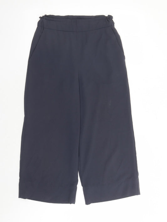 Womens UK Size 6 H&M Regular Fit Cropped Blue Trousers