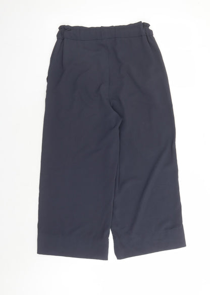 Womens UK Size 6 H&M Regular Fit Cropped Blue Trousers