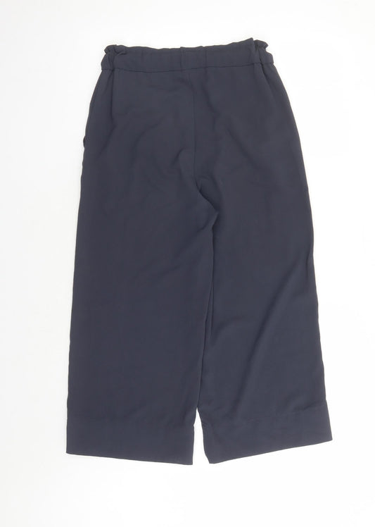 Womens UK Size 6 H&M Regular Fit Cropped Blue Trousers