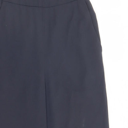 Womens UK Size 6 H&M Regular Fit Cropped Blue Trousers