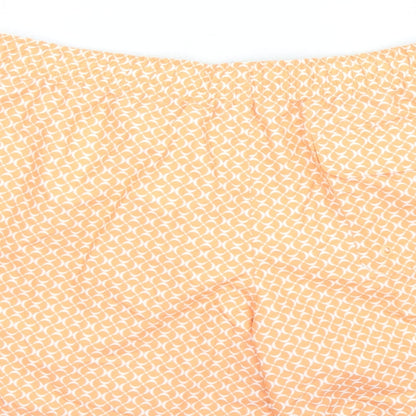 Marks and Spencer Mens Orange Geometric Polyester Sweat Shorts Size 3XL L6 in Regular Drawstring - Elasticated Waist Swim Shorts Pockets