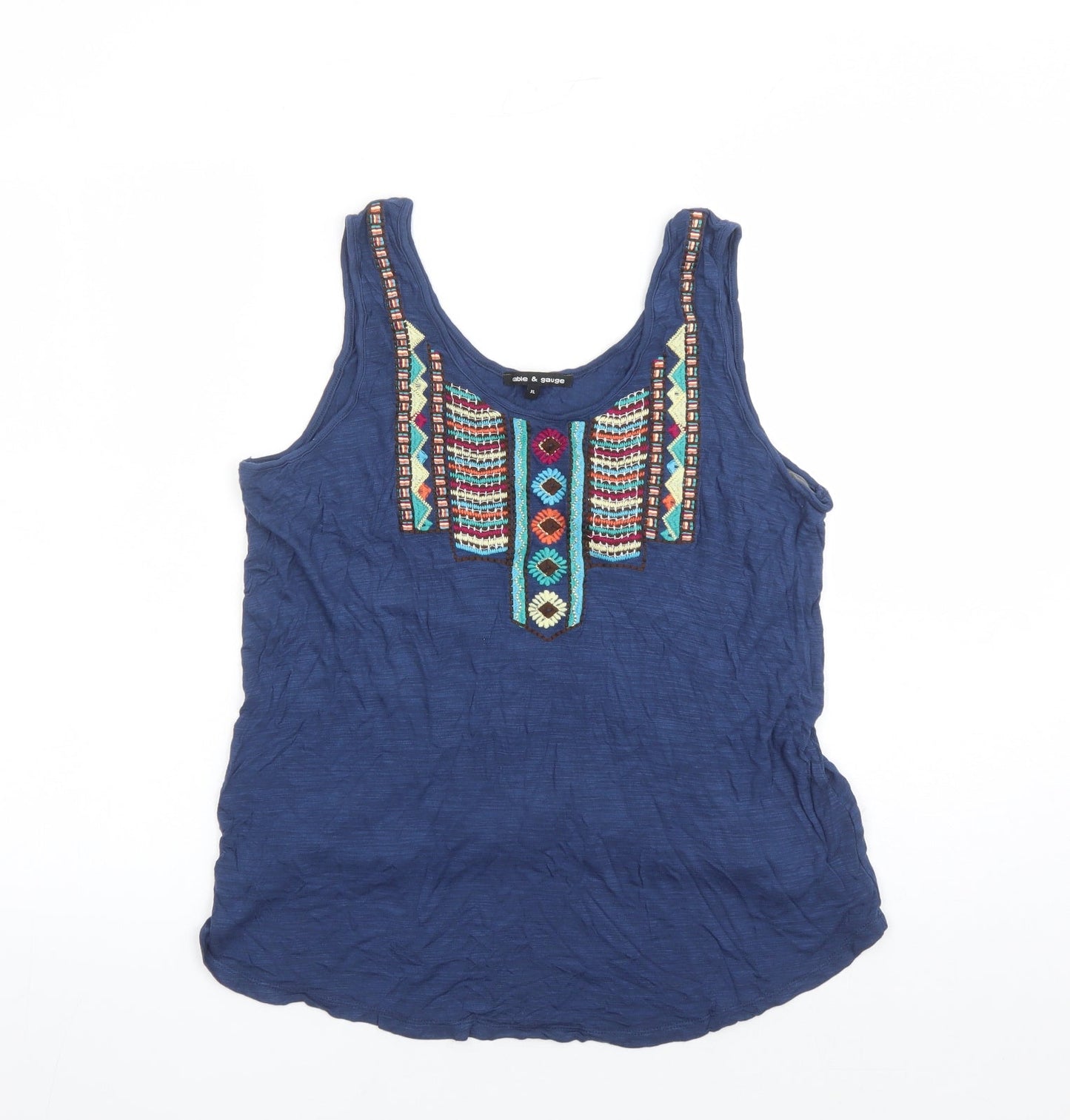 Womens UK Size XL Cable & Gauge Blue Basic Tank