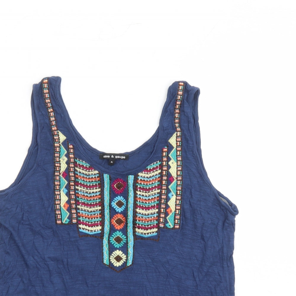 Womens UK Size XL Cable & Gauge Blue Basic Tank