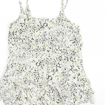 River Island Womens Black Floral Viscose Camisole Tank Size 6 Round Neck