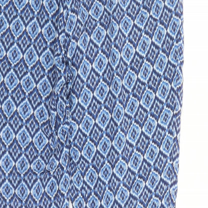 Best Mountain Womens Blue Geometric Polyester Chino Trousers Size S L26 in Regular Drawstring - Elasticated Waist