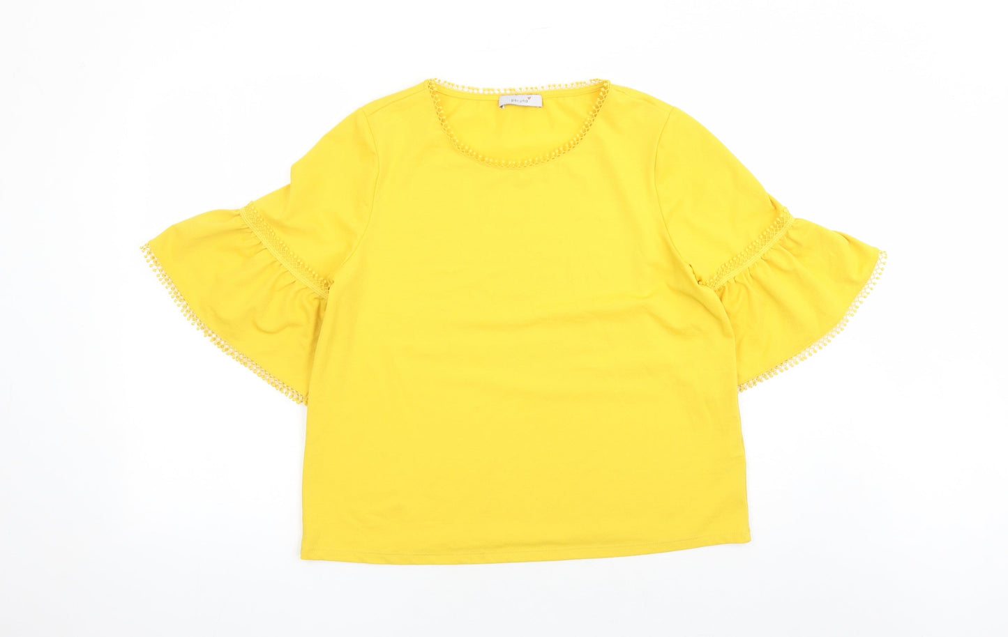 Womens UK Size 14 Per Una Yellow Basic Blouse