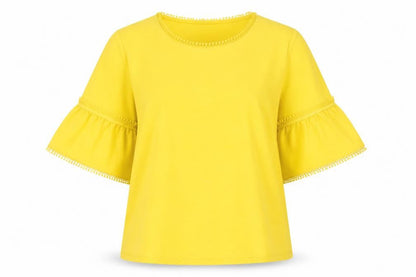 Womens UK Size 14 Per Una Yellow Basic Blouse