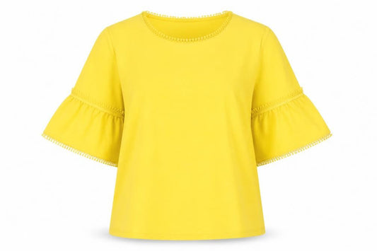 Womens UK Size 14 Per Una Yellow Basic Blouse