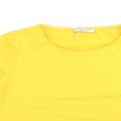 Womens UK Size 14 Per Una Yellow Basic Blouse