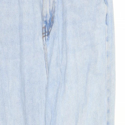 Denim & Co. Womens Blue Cotton Straight Jeans Size 10 L29 in Regular Zip - Pockets