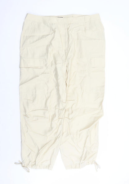 Womens UK Size 20 Marks and Spencer Regular Fit Cargo Beige Trousers
