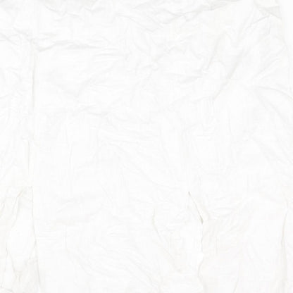 Marks and Spencer Womens White Linen Straight & Pencil Skirt Size 24 Zip - Slits Belted