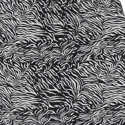 Marks and Spencer Womens Black Animal Print Polyester A-Line Skirt Size 24 - Lace Trim Zebra Print