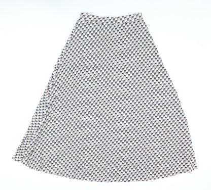 Marks and Spencer Womens Multicoloured Geometric Polyester A-Line Skirt Size 8
