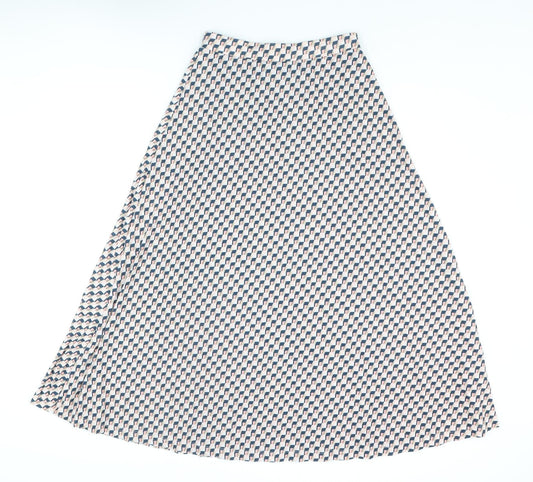 Marks and Spencer Womens Multicoloured Geometric Polyester A-Line Skirt Size 8