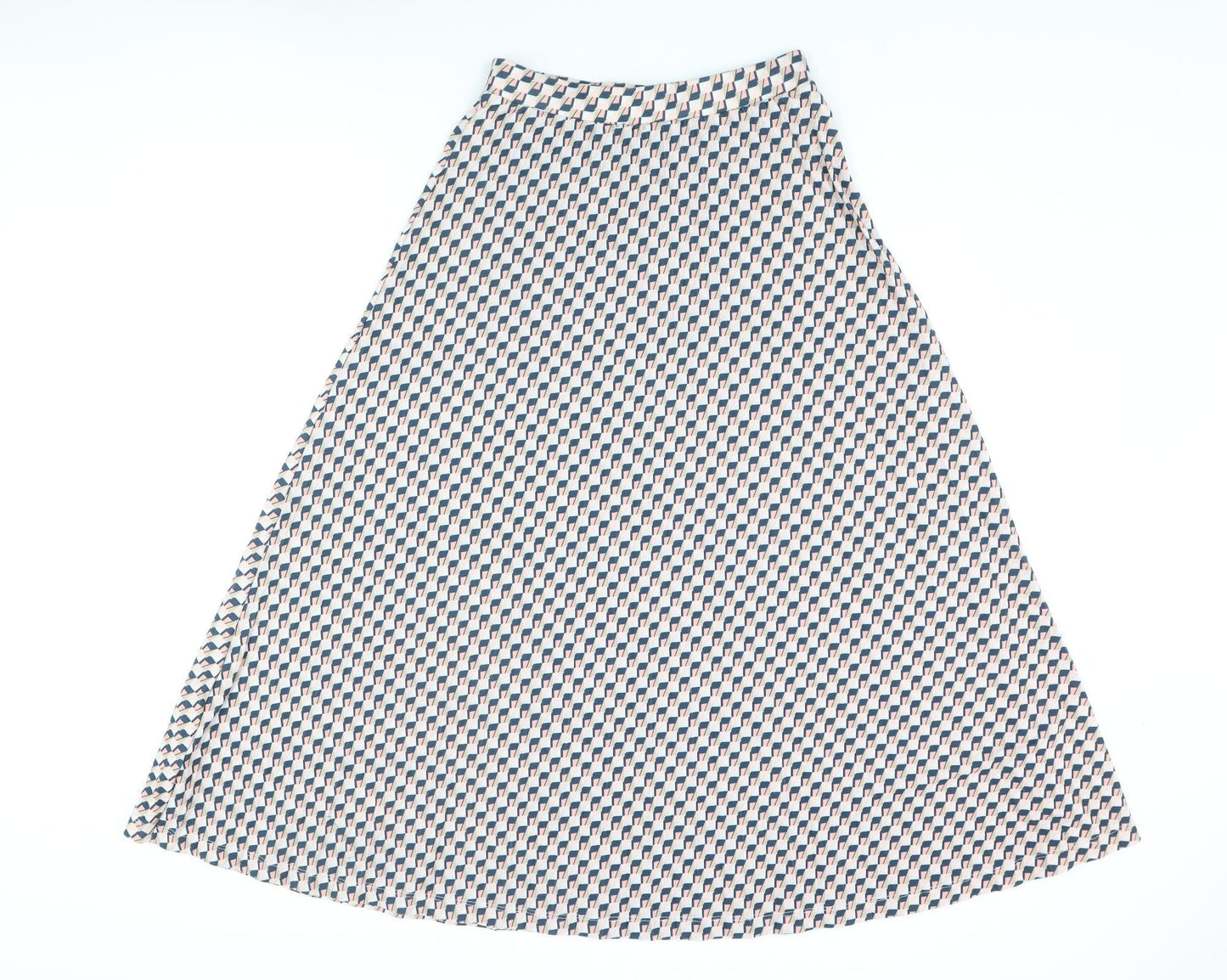 Marks and Spencer Womens Multicoloured Geometric Polyester A-Line Skirt Size 8