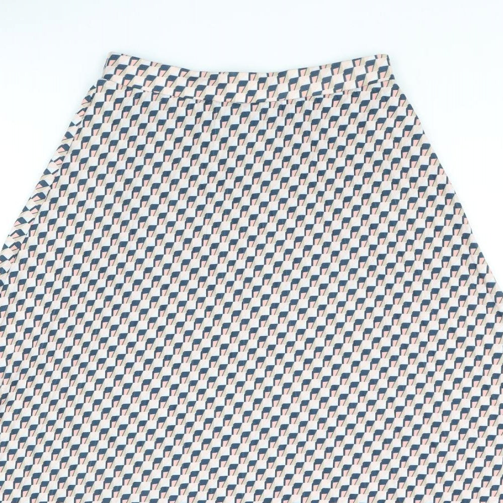 Marks and Spencer Womens Multicoloured Geometric Polyester A-Line Skirt Size 8