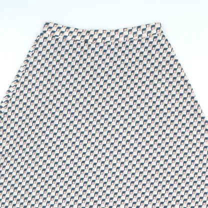 Marks and Spencer Womens Multicoloured Geometric Polyester A-Line Skirt Size 8