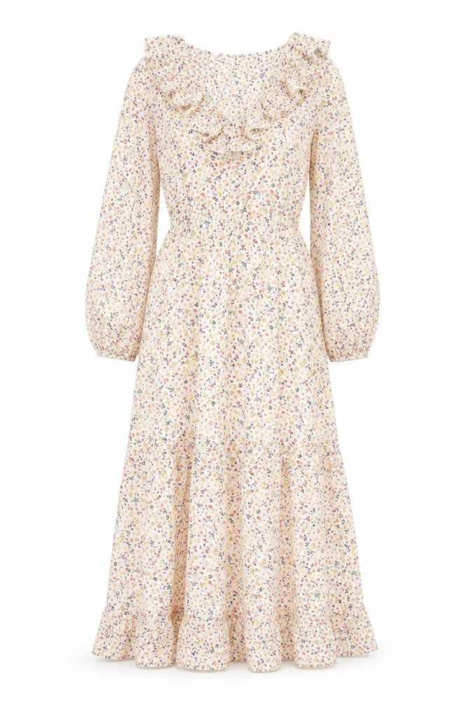 Marks and Spencer Womens Multicoloured Floral Cotton Shift Size 6 Collared Pullover