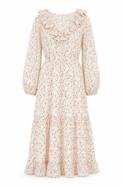 Marks and Spencer Womens Multicoloured Floral Cotton Shift Size 6 Collared Pullover