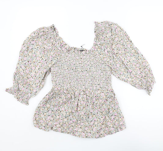 Womens UK Size 6 Marks and Spencer Multicoloured Basic Blouse