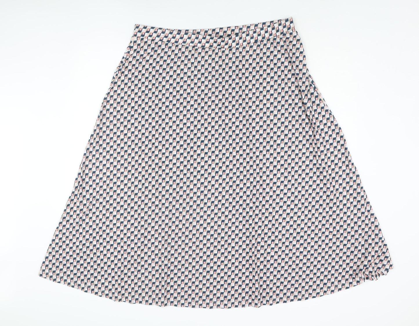 Marks and Spencer Womens Multicoloured Geometric Polyester A-Line Skirt Size 20