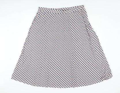 Marks and Spencer Womens Multicoloured Geometric Polyester A-Line Skirt Size 20