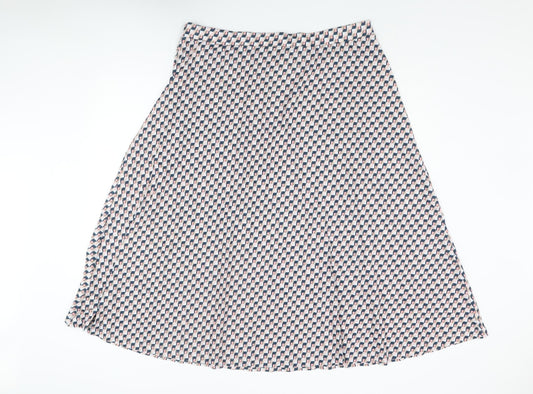 Marks and Spencer Womens Multicoloured Geometric Polyester A-Line Skirt Size 20