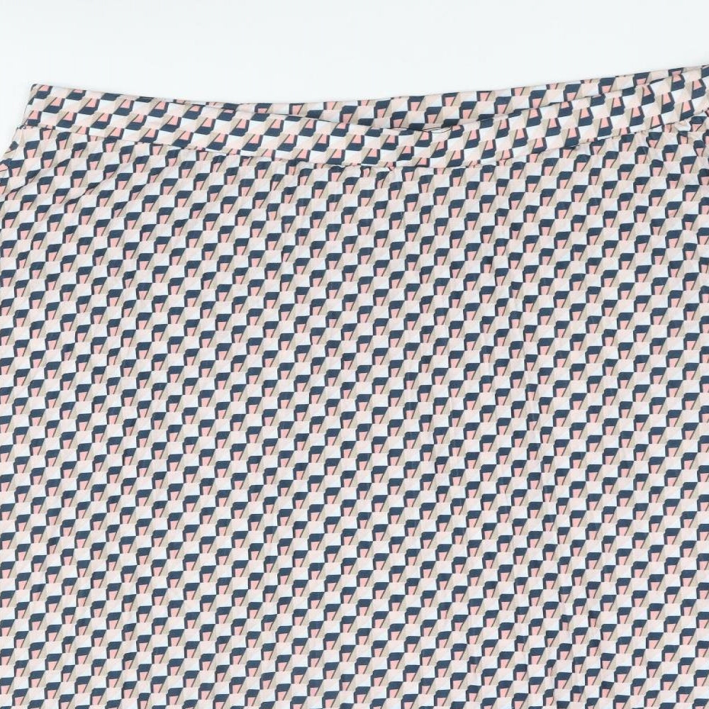 Marks and Spencer Womens Multicoloured Geometric Polyester A-Line Skirt Size 20