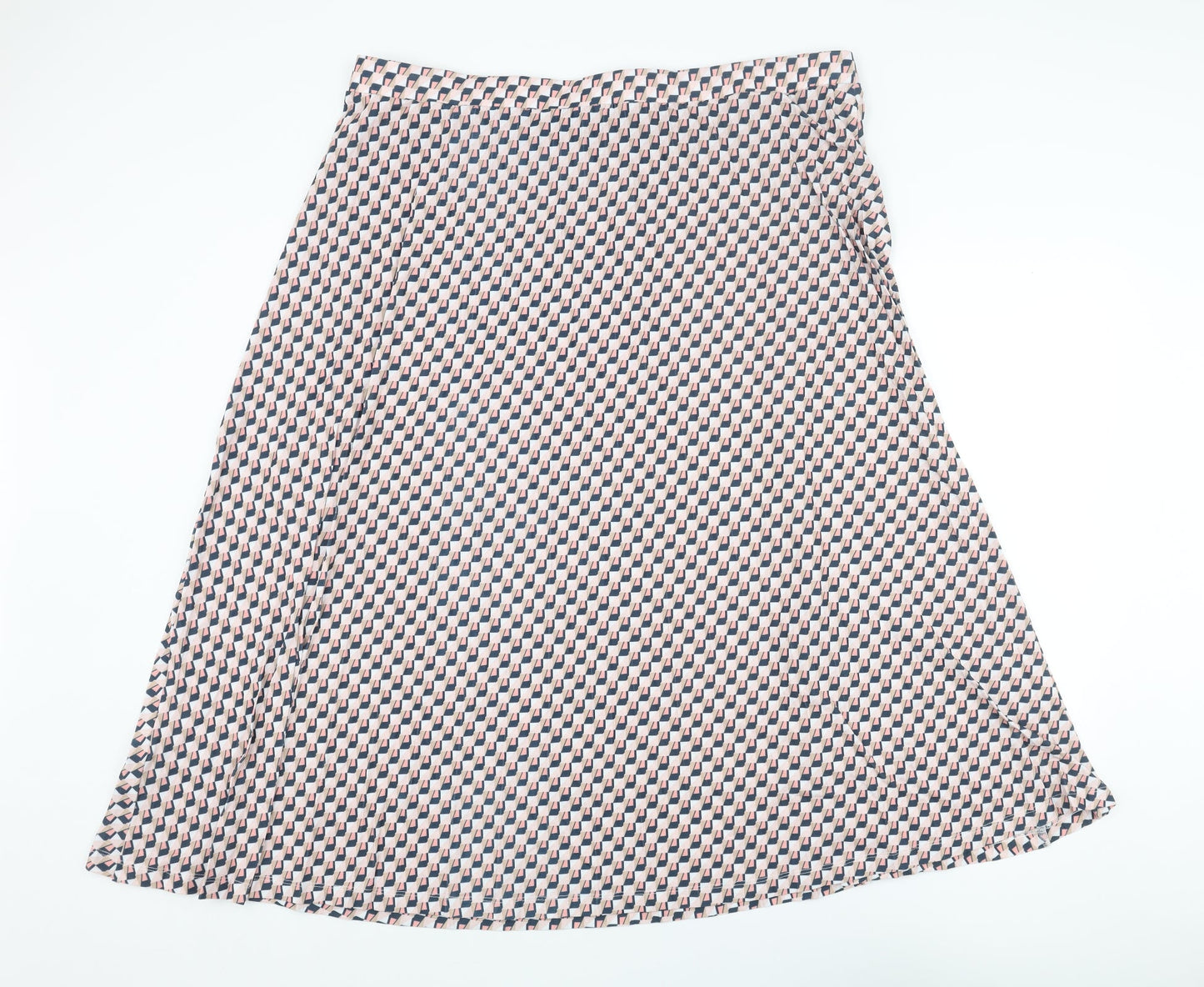 Marks and Spencer Womens Multicoloured Geometric Polyester A-Line Skirt Size 24
