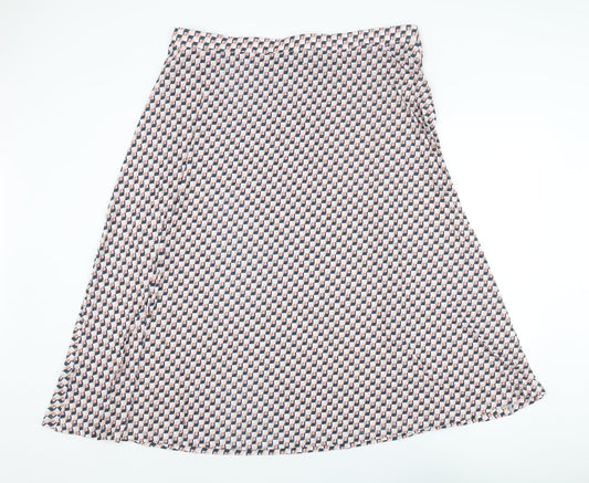 Marks and Spencer Womens Multicoloured Geometric Polyester A-Line Skirt Size 24