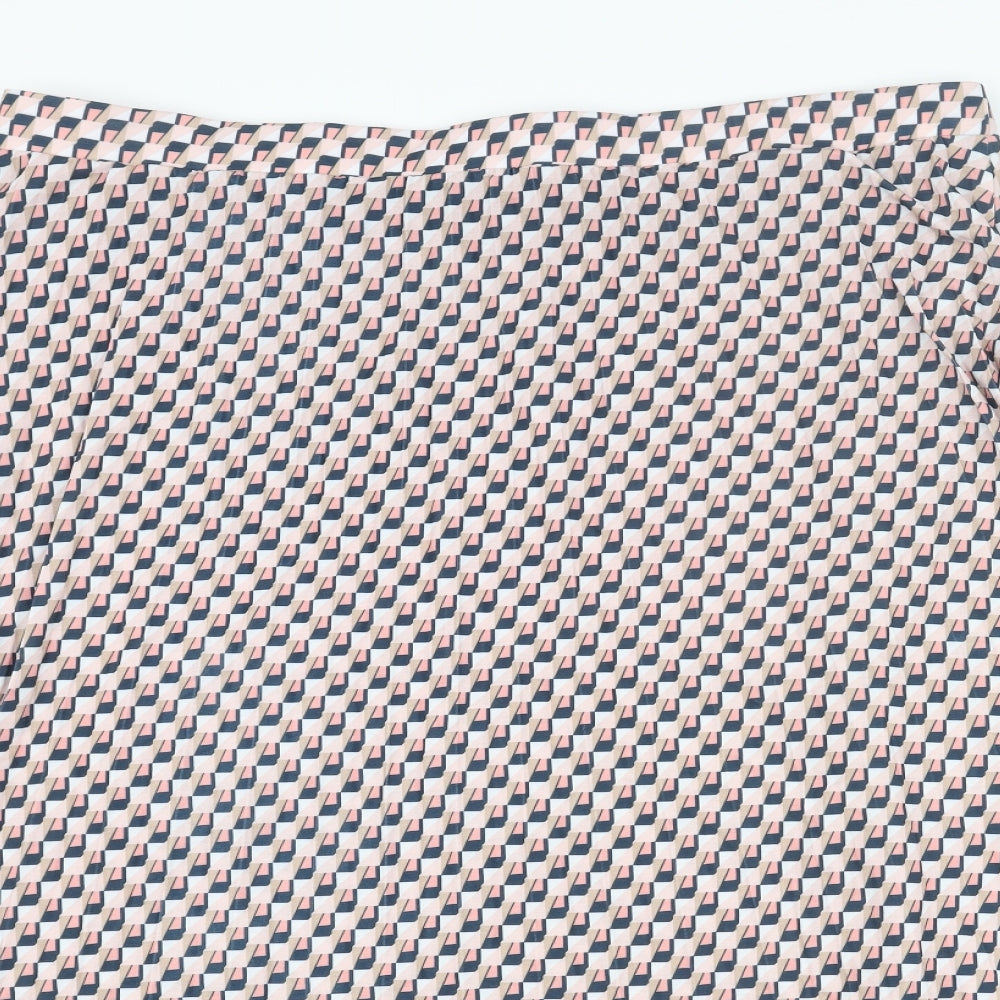 Marks and Spencer Womens Multicoloured Geometric Polyester A-Line Skirt Size 24