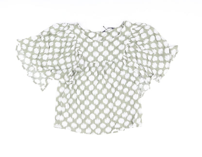 Womens UK Size 6 Marks and Spencer Green Basic Blouse