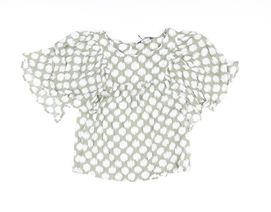 Womens UK Size 6 Marks and Spencer Green Basic Blouse