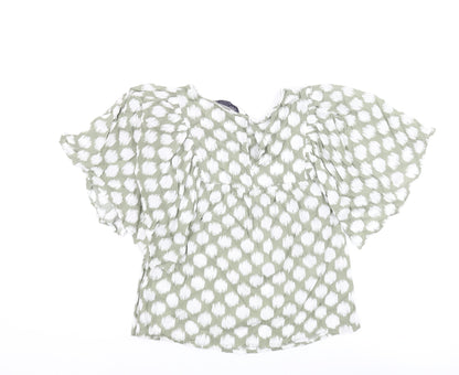 Womens UK Size 6 Marks and Spencer Green Basic Blouse