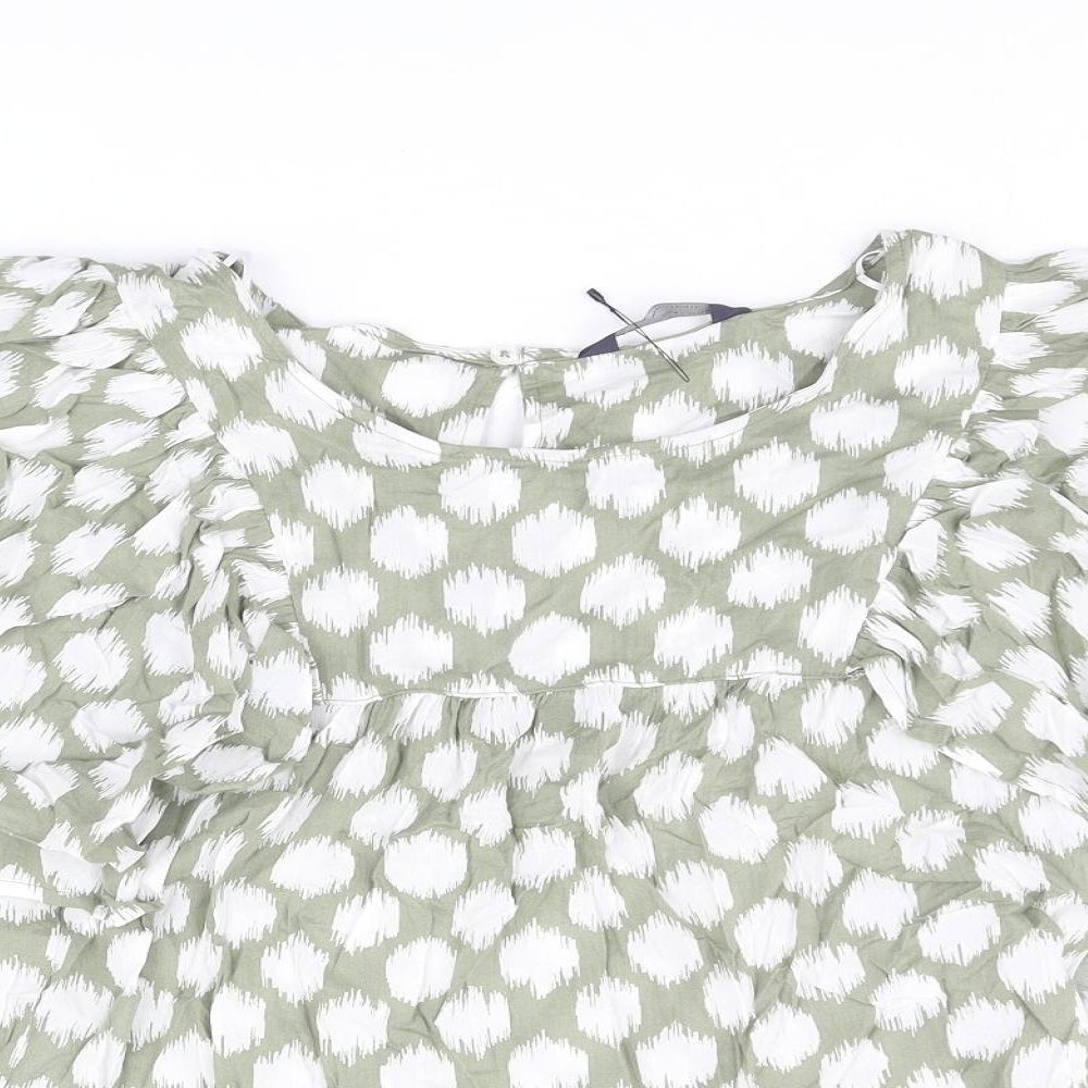 Womens UK Size 6 Marks and Spencer Green Basic Blouse