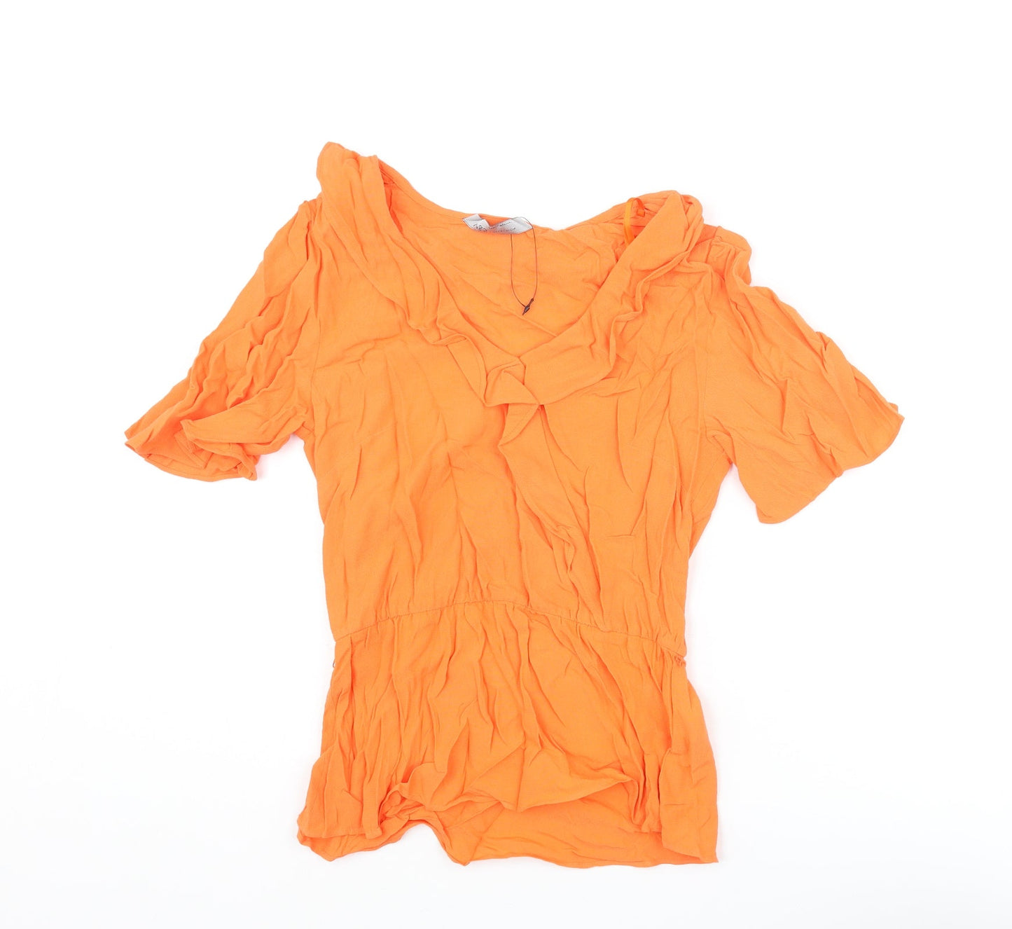 Womens UK Size 6 Marks and Spencer Orange Basic Blouse