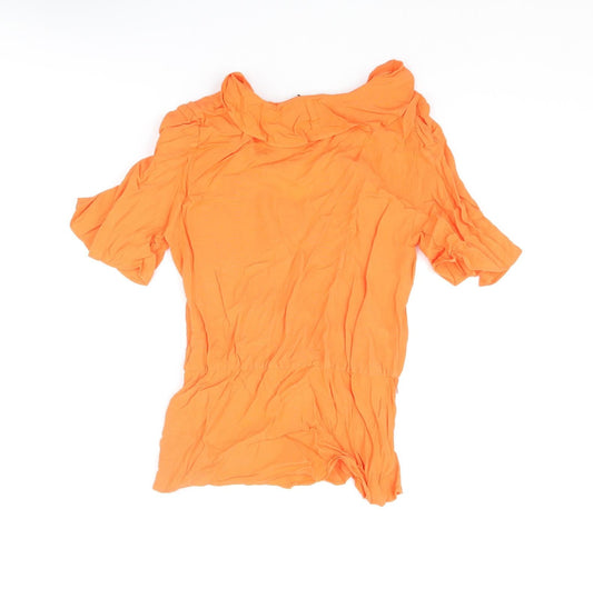 Womens UK Size 6 Marks and Spencer Orange Basic Blouse