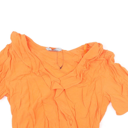 Womens UK Size 6 Marks and Spencer Orange Basic Blouse