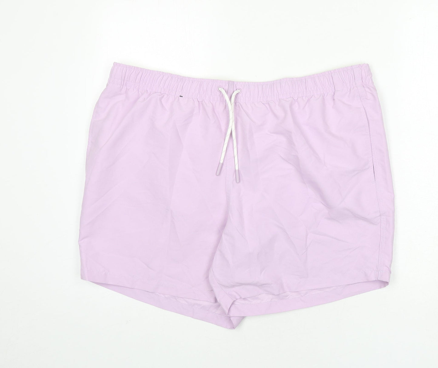 Marks and Spencer Mens Purple Polyester Bermuda Shorts Size 2XL L6 in Regular Drawstring - Swim Shorts