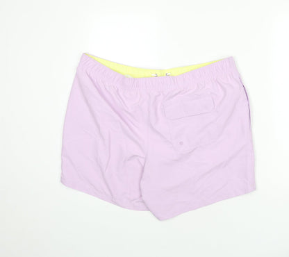 Marks and Spencer Mens Purple Polyester Bermuda Shorts Size 2XL L6 in Regular Drawstring - Swim Shorts