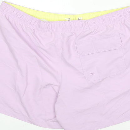 Marks and Spencer Mens Purple Polyester Bermuda Shorts Size 2XL L6 in Regular Drawstring - Swim Shorts